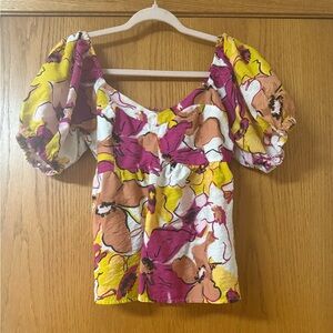 Nine West Multicolor Floral Blouse